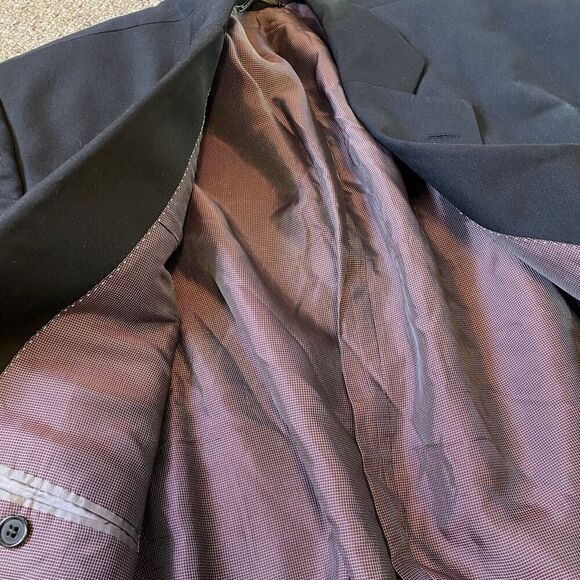 Y2K Jack Victor Classic Powell SPJ Wool Blazer Suit Jacket Sport Coat Black 52PL - Picture 13 of 14